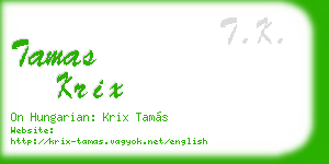 tamas krix business card